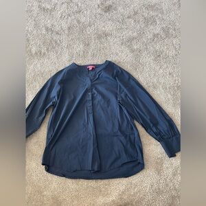 Isaac Mizhari Half Button Down blouse
